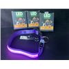 Image 1 : 3 Masbrill LED Light-Up Dog Collars - Rechargeable/Rainproof Super-Bright Design (Size M - Purple)