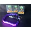 Image 1 : 3 Masbrill LED Light-Up Dog Collars - Rechargeable/Rainproof Super-Bright Design (Size M - Purple)