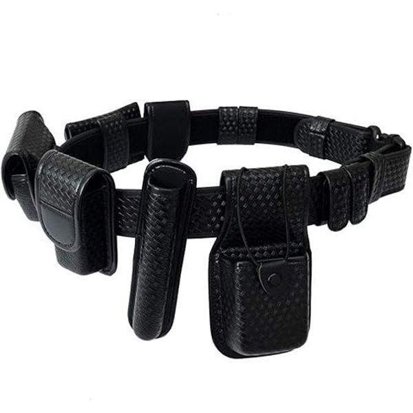 Rocotactical 8-in-1 Police Duty Belt Rig/Law Enforcement Duty Belt with Pouches (Black/Large) New