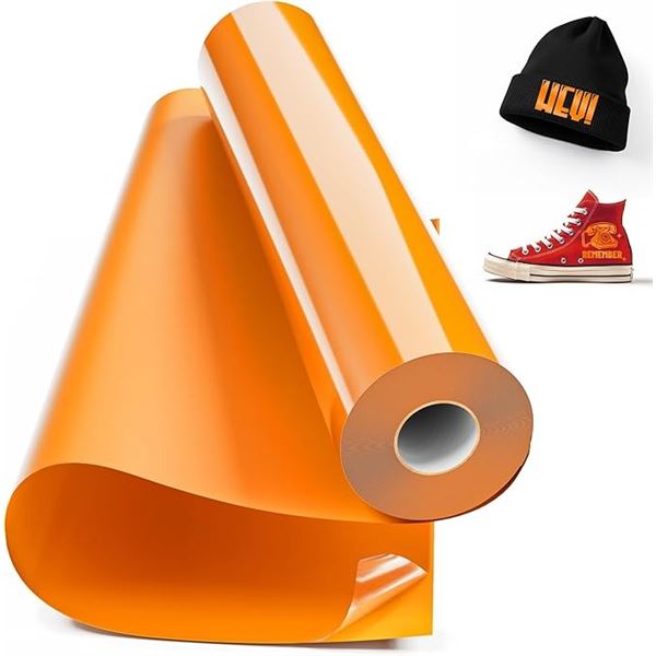 35FT Roll of Heat Transfer Vinyl (Orange) Iron-On HTV for Cricut/Heat Press Crafts/Custom Shirts New