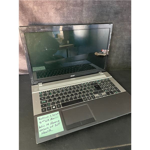 ACER Laptop (Model VA70) - Works/Factory Reset - Used (No Charger)