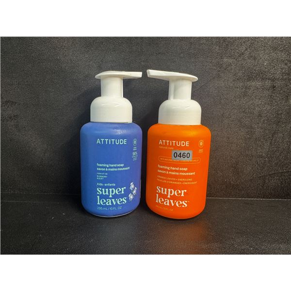 2 Bottles of ATTITUDE Super Leaves Foaming Hand Soap (295ml) Blueberry & Orange - New