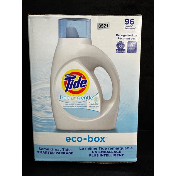 Tide Ultra Concentrated Free & Gentle Eco-Box Liquid Laundry Detergent (3.1L) 96 Loads - New
