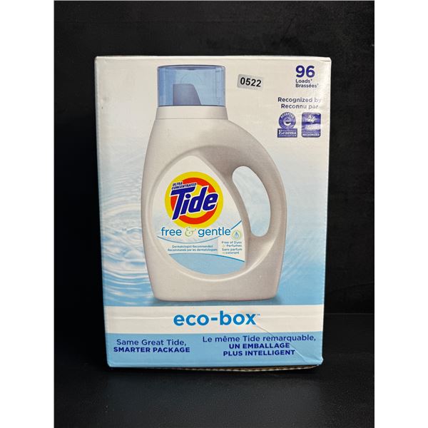 Tide Ultra Concentrated Free & Gentle Eco-Box Liquid Laundry Detergent (3.1L) 96 Loads - New