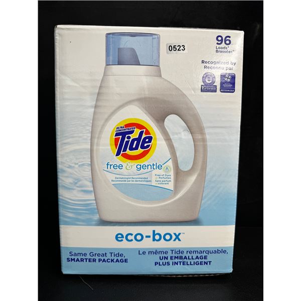 Tide Ultra Concentrated Free & Gentle Eco-Box Liquid Laundry Detergent (3.1L) 96 Loads - New