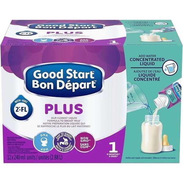 Nestle Good Start Plus Concentrated Liquid Baby Formula (12 x 240ml Units) Stage 1 (0+ Months) New