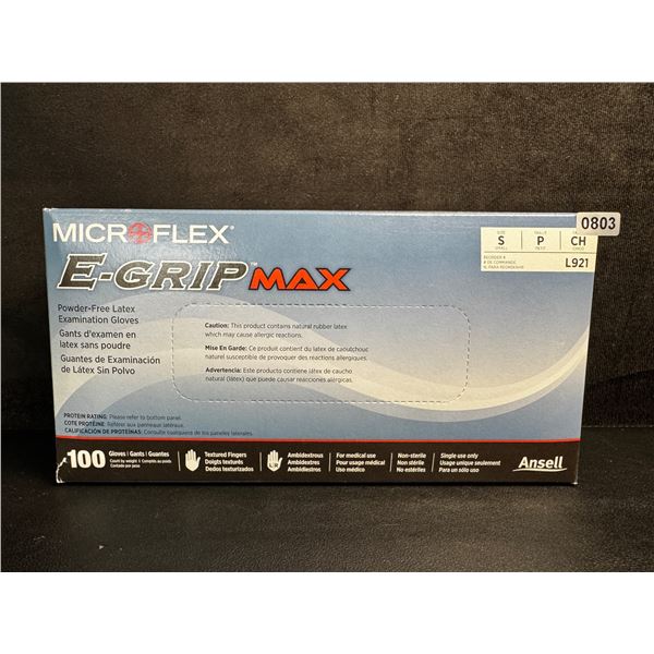 100-Pack Box of Ansell Microflex E-Grip Latex Gloves (Size S) Powder-Free Latex Gloves - New