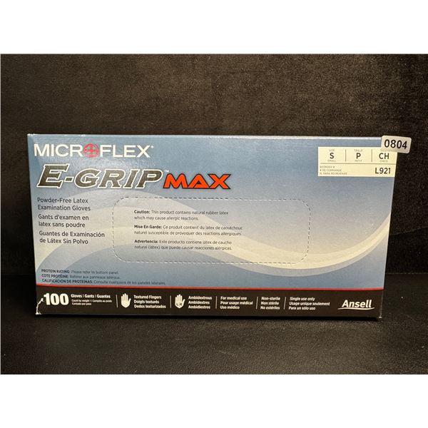 100-Pack Box of Ansell Microflex E-Grip Latex Gloves (Size S) Powder-Free Latex Gloves - New