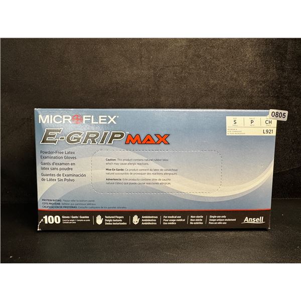 100-Pack Box of Ansell Microflex E-Grip Latex Gloves (Size S) Powder-Free Latex Gloves - New