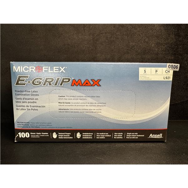 100-Pack Box of Ansell Microflex E-Grip Latex Gloves (Size S) Powder-Free Latex Gloves - New