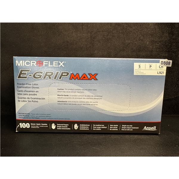 100-Pack Box of Ansell Microflex E-Grip Latex Gloves (Size S) Powder-Free Latex Gloves - New