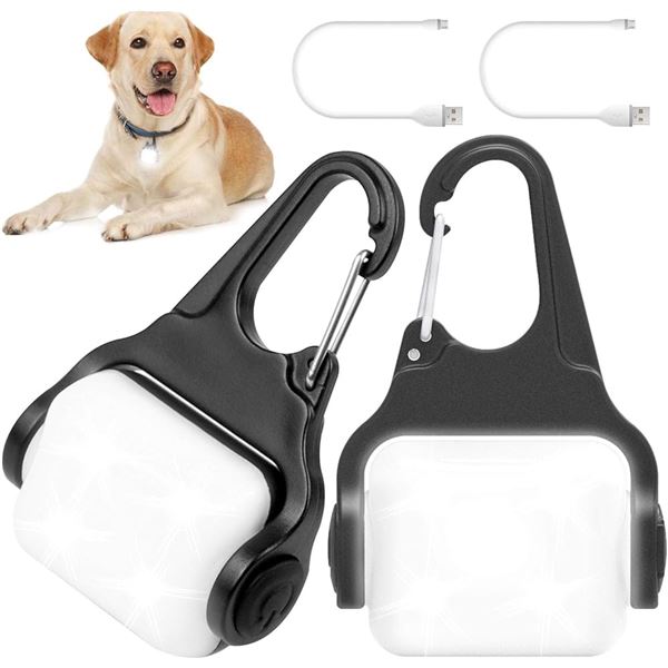 4 Boxes (2PCS Each) Rechargeable Dog Collar Lights/LED Dog Collar Safety Lights for Night - New