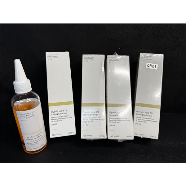 4 Boxes of Glycolic Acid 7% Toning Solution (100ml) Improves Blemishes/Acne/Prevents Skin Aging; New