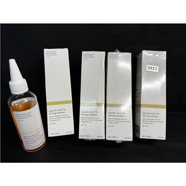 4 Boxes of Glycolic Acid 7% Toning Solution (100ml) Improves Blemishes/Acne/Prevents Skin Aging; New