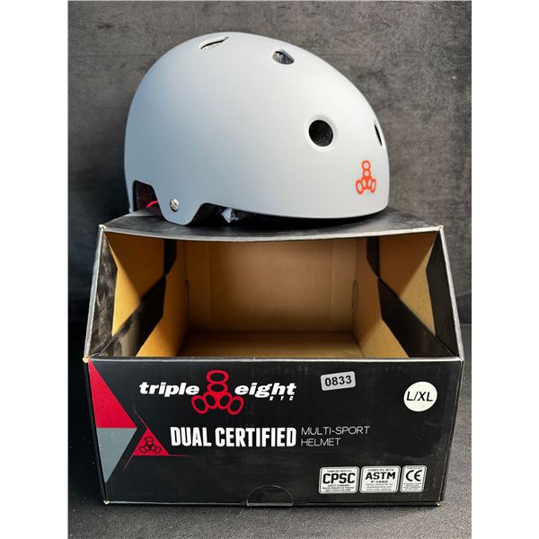 Triple Eight Dual Certified Multi-Sport Helmet - Size L/XL - Grey - New in Box!