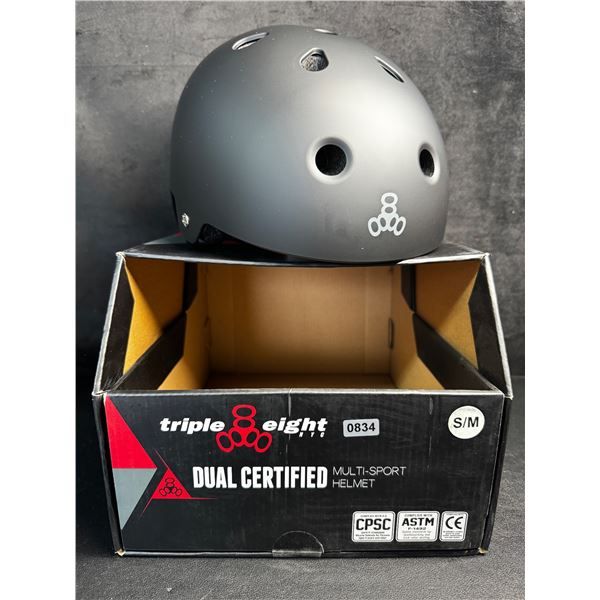 Triple Eight Dual Certified Multi-Sport Helmet - Size S/M - Black - New in Box!