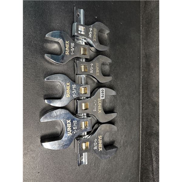 7PC Sunex 1/2" Drive Full Polished SAE Crowfoot Wrench Set - New