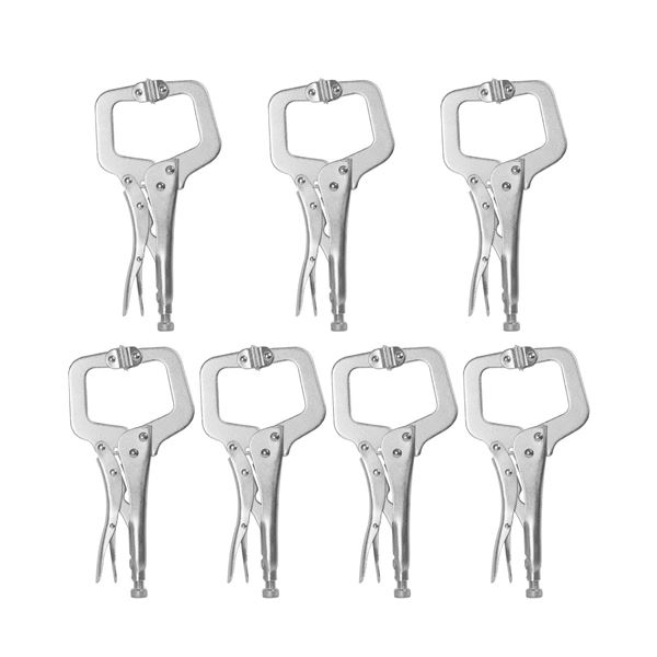 7PC Set of 11inch Locking C Clamp/Vice Grip Locking Pliers - New