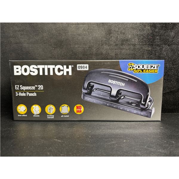 Bostitch EZ Squeeze 20 Sheet 3 Hole Puncher - New