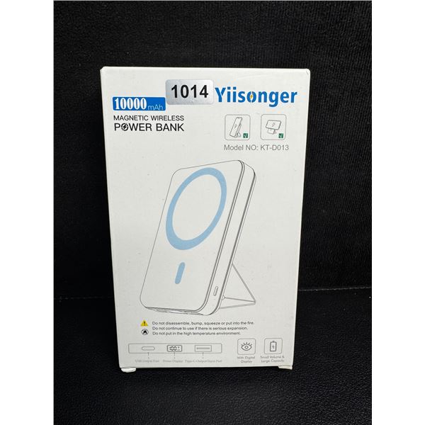 Yiisonger 10,000mAh Magnetic Wireless Powerbank - Navy Blue - New
