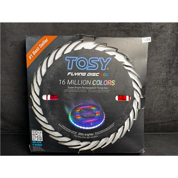 Tosy 175G Rechargeable RGB Flying Disc with Travel Case and 16 Million Colours - New