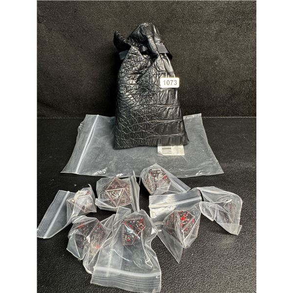 8PC Dungeons and Dragons RPG Metal Dice and Carry Bag - New