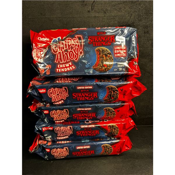 5 Packs of Chips Ahoy Chewy Cookies -  Stranger Things Limited Edition EXP JA10-26 - New