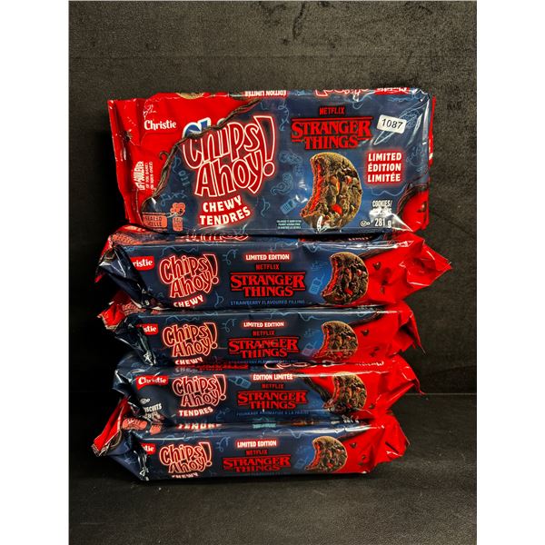 5 Packs of Chips Ahoy Chewy Cookies -  Stranger Things Limited Edition EXP JA10-26 - New
