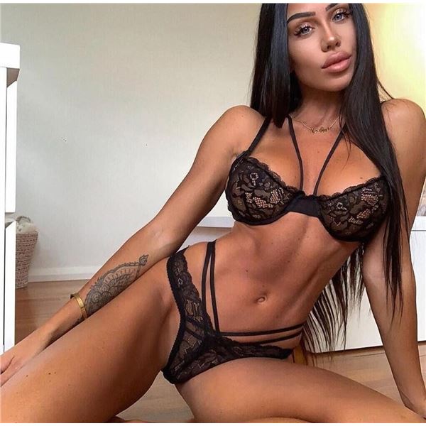 Jenny - BLACK bra and panty set - three MEDIUM