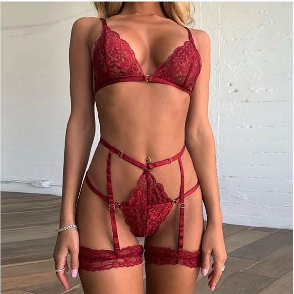 Julie - BLACK garter set - one each M, L, XXL, XXXL