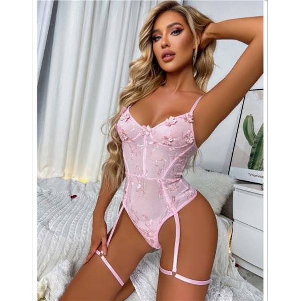 Kirsten - LIGHT PINK one piece bodysuit - 7 MEDIUM