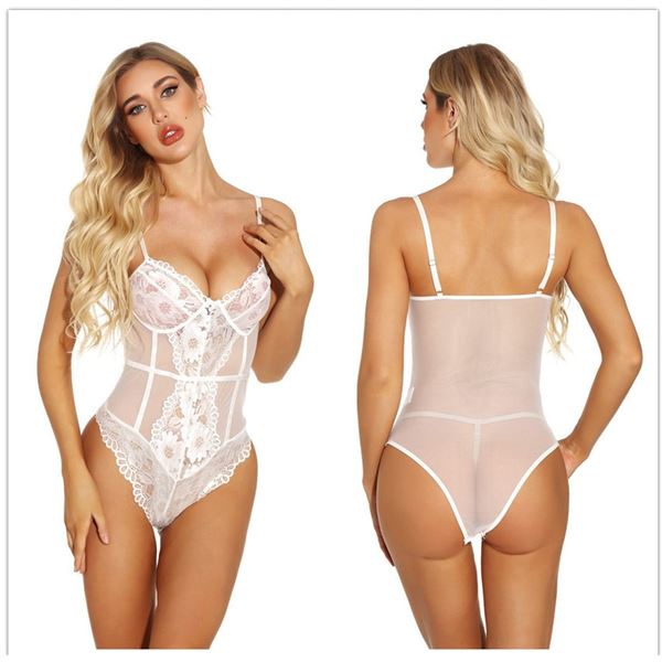 Mary - WHITE bodysuit - one X-LARGE