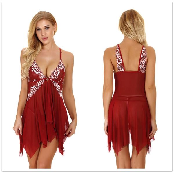 Nikki - WINE babydoll nightgown - one LARGE