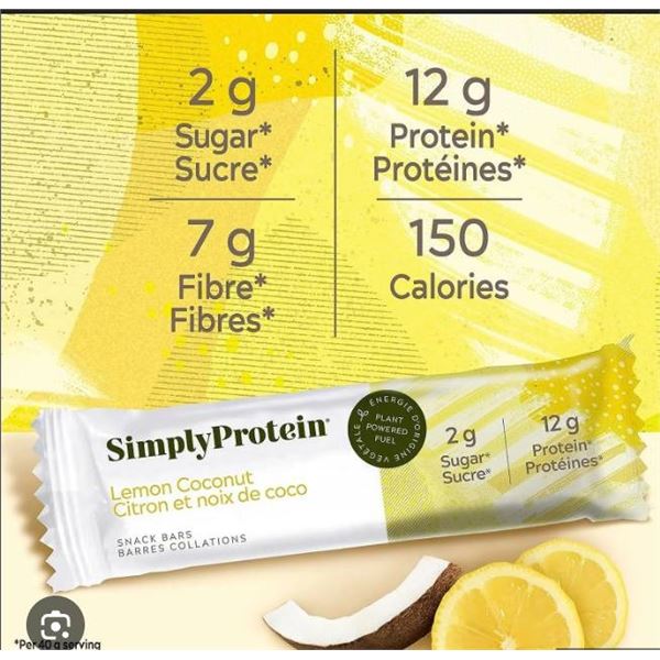 SimplyProtein Crispy Bar Lemon Coconut Flavor 12 x 40g
