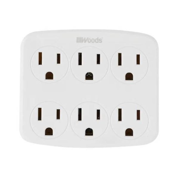 Woods Wall Tap 6-Outlet Power Adapter