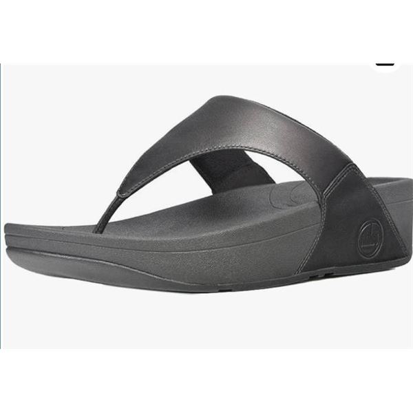 FitFlop Women’s Lulu Leather Toe-Post Thong Sandals Size 8
