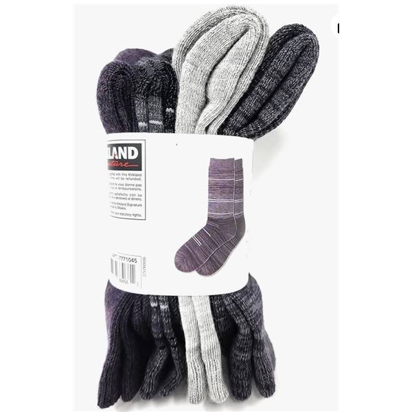 Kirkland Ladies Crew Socks, Multi-Color, Size M-L, Pack of 4