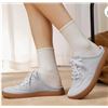Image 2 : UBFEN Womens Slippers Arch Support Suede Leather Mules Comfortable Outdoor Indoor Slip On House Lace