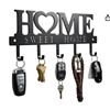 Image 1 : Metal Wall-Mounted Home Sweet Home Key Hook Rack