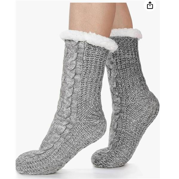 Womens Slipper Fuzzy Socks Non Slip Grips Winter Warm Cozy Fluffy Plush Thick Comfy Cabin Socks