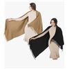 Image 1 : 2-Pack Women’s Black and Camel Scarves with Fringed Edges
