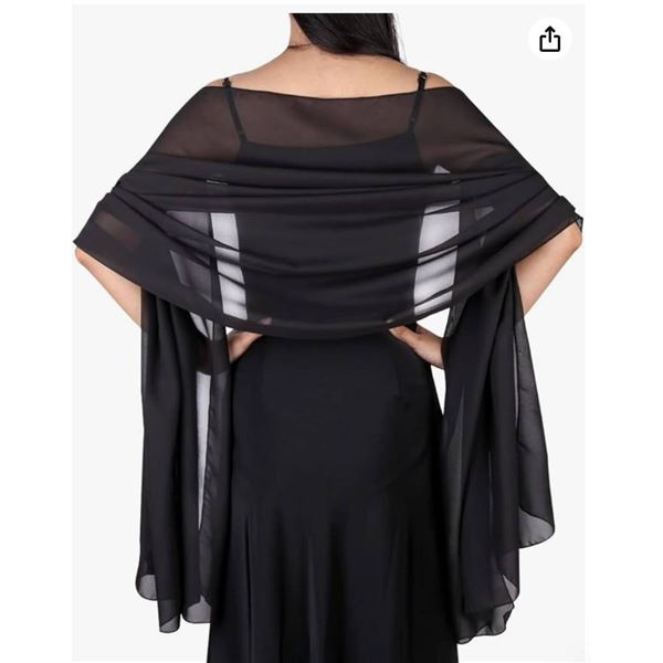 Women’s Sheer Shawl / Scarf / Wrap In Black