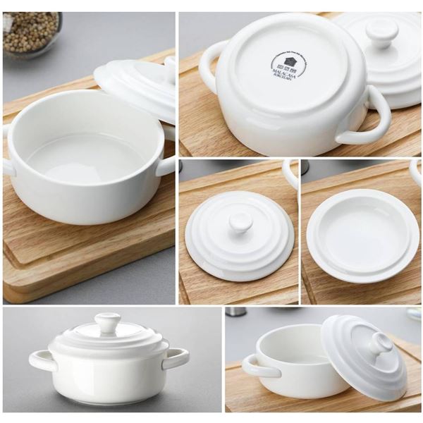 MALACASA Porcelain Mini Casserole Dishes with Lids, Model BAKE-BAKE-047 Pack of 2