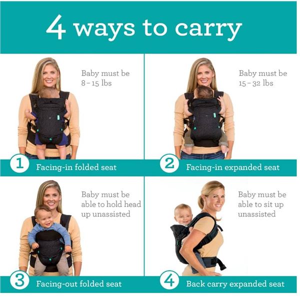 Infantino Flip Advanced 4-in-1 Baby Carrier – Ergonomic, Convertible, Face-in and Face-Out 