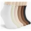 Image 1 : Hstyle 6 Pairs of Ruffle Socks, Wrinkle Style, Size 5-9 (Mix Color)
