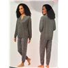 Image 1 : Nautica Women’s Sleepwear Set, 2-Piece, M/M, Gray with Polka Dot