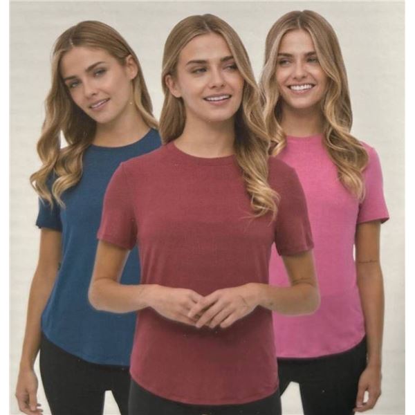 Bench Ladies Comfort T-Shirts, Size M/M, Multi, 3-Pack