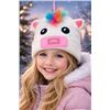 Image 1 : Child’s Knit Unicorn Hat with Multicolor Detail and LED Lights