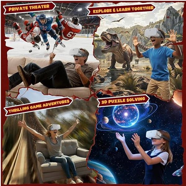 DESTEK V5 VR Headset for Phone, 110°FOV HD Anti-Blue Lenses Eye Protection for Kids Present Virtual 