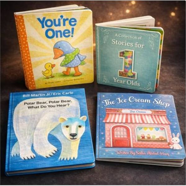 Assorted Lot of 4 Children’s Books Including Stories for 1-Year-Olds